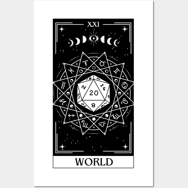 World Tarot Card D&D Nat 20 Dungeons & Dragons Wall Art by JaeSlaysDragons